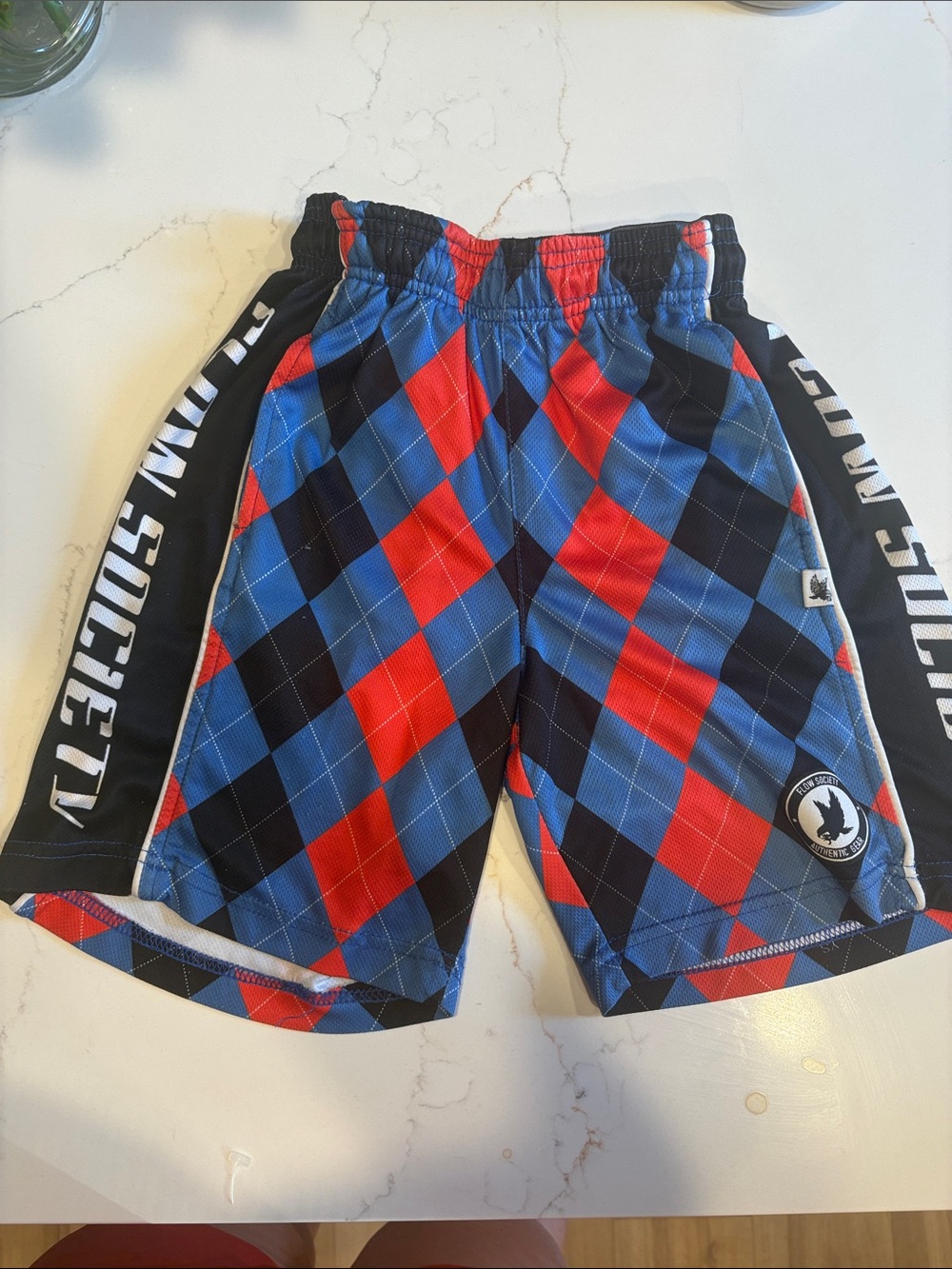 Flow Society Kids Plaid Athletic Shorts - Red & Blue